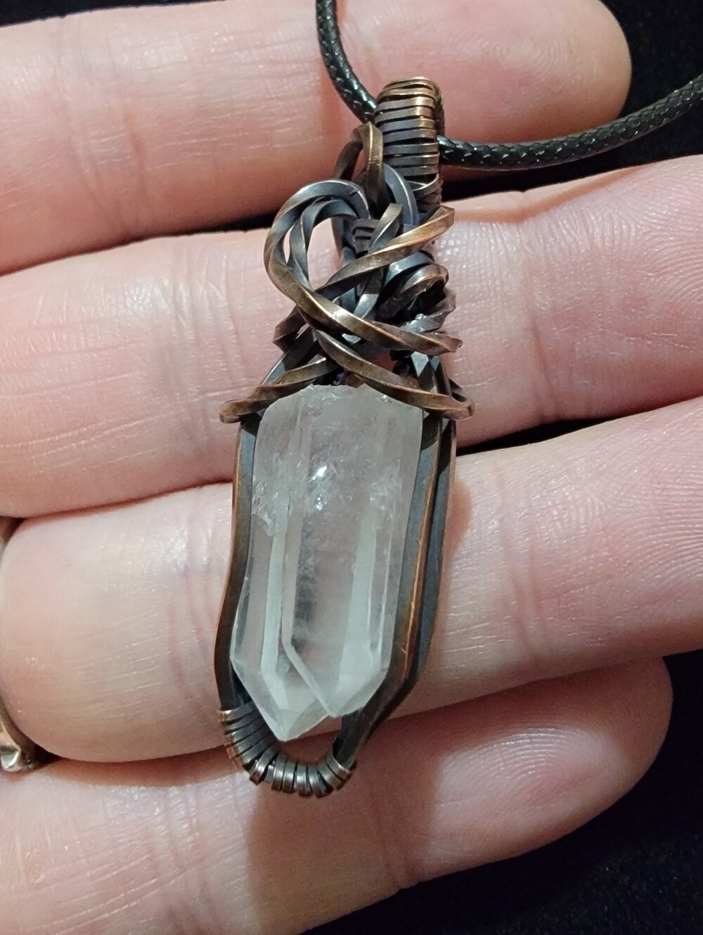 Clear Quartz Crystal Pendant Necklace